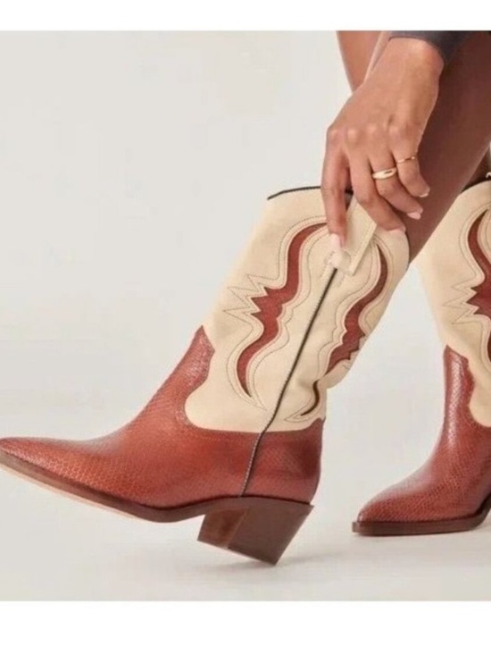 Dolce Vita Shoes - Anthropologie Dolce Vita Suzzy Western Two Tone Festival Boho Cowboy Boots